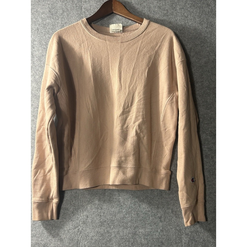 Champion Reverse Weave Crewneck Sweatshirt Salmon Pink Embroidered Logo MED Y2K